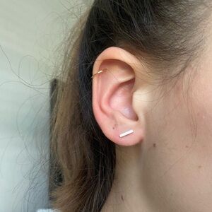 Silver Bar Stud Earrings